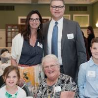 Award winner and family (indoors)